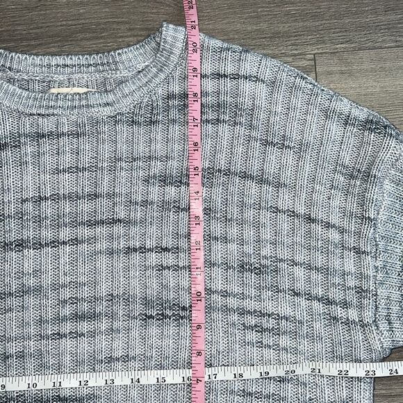 LUCKY BRAND Ribbed Knit Sweater Womens Large Multi Gray Striped Western Boho - Picture 8 of 9